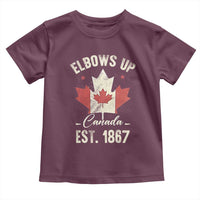 Elbows Up Canada EST 1867 Toddler T Shirt True North Strong and Free Proud Canadian Maple Leaf
