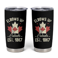 Elbows Up Canada EST 1867 Tumbler Cup True North Strong and Free Proud Canadian Maple Leaf