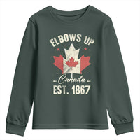 Elbows Up Canada EST 1867 Youth Sweatshirt True North Strong and Free Proud Canadian Maple Leaf