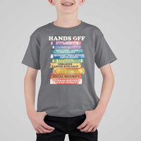 Hands Off T Shirt For Kid Social Security And Medicare Protest Colorful Books