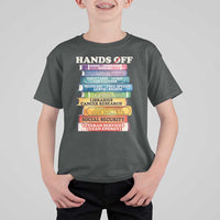 Hands Off T Shirt For Kid Social Security And Medicare Protest Colorful Books