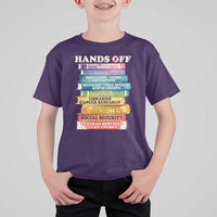 Hands Off T Shirt For Kid Social Security And Medicare Protest Colorful Books