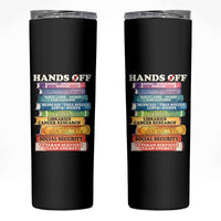 Hands Off Skinny Tumbler Social Security And Medicare Protest Colorful Books