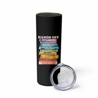 Hands Off Skinny Tumbler Social Security And Medicare Protest Colorful Books