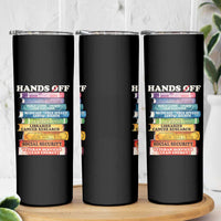 Hands Off Skinny Tumbler Social Security And Medicare Protest Colorful Books