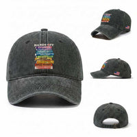 Hands Off Washed Cotton Baseball Cap Social Security And Medicare Protest Colorful Books