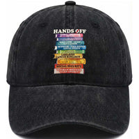 Hands Off Washed Cotton Baseball Cap Social Security And Medicare Protest Colorful Books