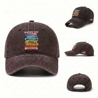 Hands Off Washed Cotton Baseball Cap Social Security And Medicare Protest Colorful Books