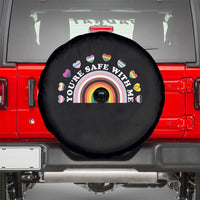 You're Safe With Me Spare Tire Cover LGBTQ Pride Ally Rainbow Heart