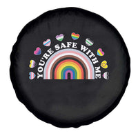 You're Safe With Me Spare Tire Cover LGBTQ Pride Ally Rainbow Heart