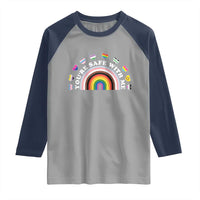 You're Safe With Me Raglan Shirt LGBTQ Pride Ally Rainbow Heart