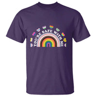 You're Safe With Me T Shirt LGBTQ Pride Ally Rainbow Heart