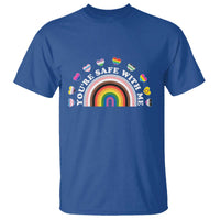 You're Safe With Me T Shirt LGBTQ Pride Ally Rainbow Heart