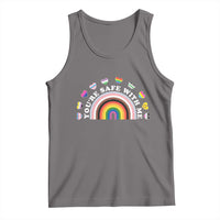 You're Safe With Me Tank Top LGBTQ Pride Ally Rainbow Heart