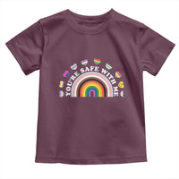 You're Safe With Me Toddler T Shirt LGBTQ Pride Ally Rainbow Heart