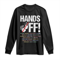 Hands Off Long Sleeve Shirt Social Security And Medicare Protest Vintage Hand Print