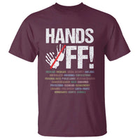 Hands Off T Shirt Social Security And Medicare Protest Vintage Hand Print