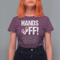 Hands Off T Shirt For Women Social Security And Medicare Protest Vintage Hand Print