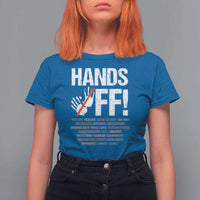 Hands Off T Shirt For Women Social Security And Medicare Protest Vintage Hand Print