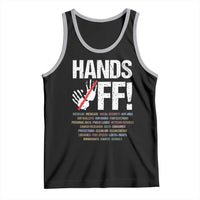 Hands Off Tank Top Social Security And Medicare Protest Vintage Hand Print