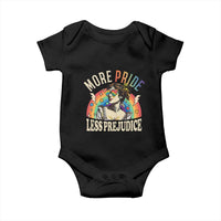 More Pride Less Prejudice Baby Onesie Pride Month LGBTQ Rainbow