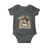 More Pride Less Prejudice Baby Onesie Pride Month LGBTQ Rainbow
