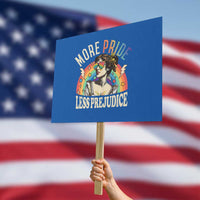 More Pride Less Prejudice Protest Sign Pride Month LGBTQ Rainbow - Wonder Print Shop