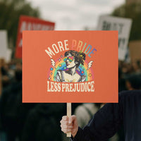 More Pride Less Prejudice Protest Sign Pride Month LGBTQ Rainbow - Wonder Print Shop