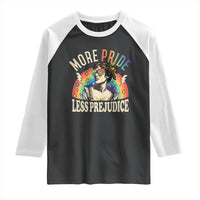 More Pride Less Prejudice Raglan Shirt Pride Month LGBTQ Rainbow