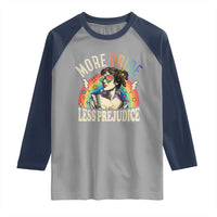 More Pride Less Prejudice Raglan Shirt Pride Month LGBTQ Rainbow