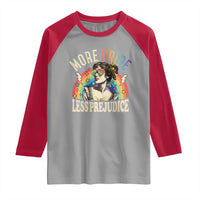 More Pride Less Prejudice Raglan Shirt Pride Month LGBTQ Rainbow