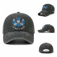 Funny Scottish Thistle I Am Not A Weed Washed Cotton Baseball Cap Scotland Flag