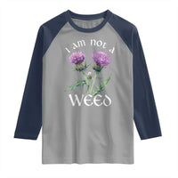 Funny Scottish Thistle I Am Not A Weed Raglan Shirt