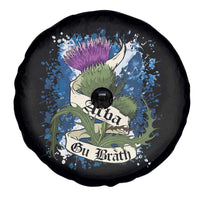 Alba Gu Brath Spare Tire Cover Vintage Thistle Flower Scottish Scotland Flag Saltire