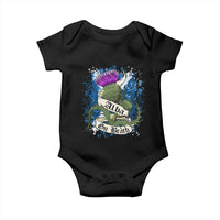 Alba Gu Brath Baby Onesie Vintage Thistle Flower Scottish Scotland Flag Saltire
