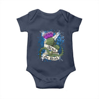 Alba Gu Brath Baby Onesie Vintage Thistle Flower Scottish Scotland Flag Saltire