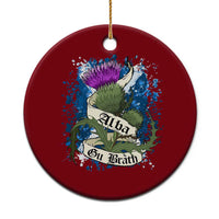 Alba Gu Brath Ceramic Ornament Vintage Thistle Flower Scottish Scotland Flag Saltire - Wonder Print Shop