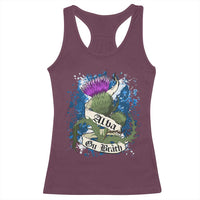 Alba Gu Brath Racerback Tank Top Vintage Thistle Flower Scottish Scotland Flag Saltire