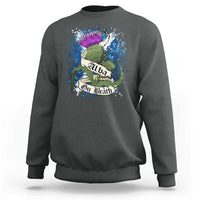 Alba Gu Brath Sweatshirt Vintage Thistle Flower Scottish Scotland Flag Saltire