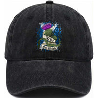 Alba Gu Brath Washed Cotton Baseball Cap Vintage Thistle Flower Scottish Scotland Flag Saltire