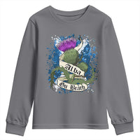 Alba Gu Brath Youth Sweatshirt Vintage Thistle Flower Scottish Scotland Flag Saltire