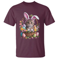 Funny Easter Day Cat Bunny Ears Egg Basket T Shirt