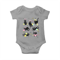 Funny Black Cat With Bunny Eggs Easter Day Baby Onesie