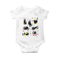 Funny Black Cat With Bunny Eggs Easter Day Baby Onesie