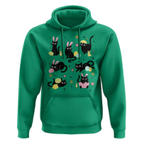 Funny Black Cat With Bunny Eggs Easter Day Hoodie
