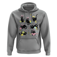 Funny Black Cat With Bunny Eggs Easter Day Hoodie