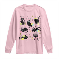 Funny Black Cat With Bunny Eggs Easter Day Long Sleeve Shirt