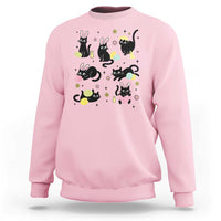 Funny Black Cat With Bunny Eggs Easter Day Sweatshirt