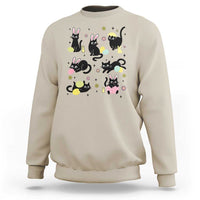 Funny Black Cat With Bunny Eggs Easter Day Sweatshirt