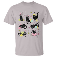 Funny Black Cat With Bunny Eggs Easter Day T Shirt
